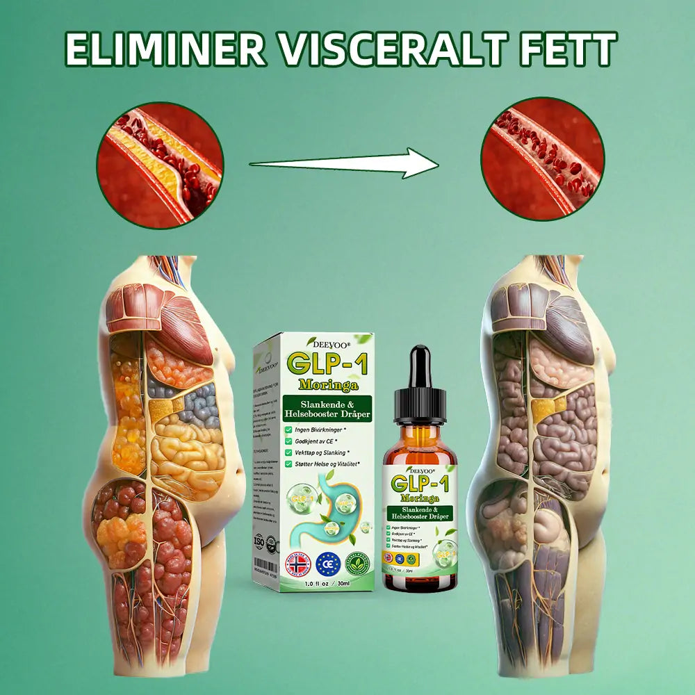 Deevoo®🔬 𝐆𝐋𝐏-𝟏 Moringa Slankende & Helseforsterkende Dråper( Matgodkjent fettforbrenner)🌿💪