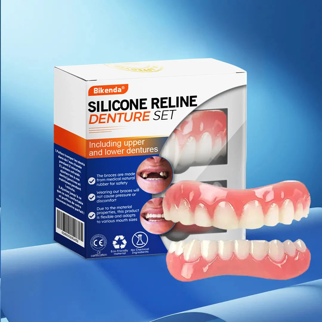Siste 30 minutter: 75 % rabatt 🎉 - 𝐁𝐢𝐤𝐞𝐧𝐝𝐚® Silikon-Tannprotese-Reline-Sett🦷