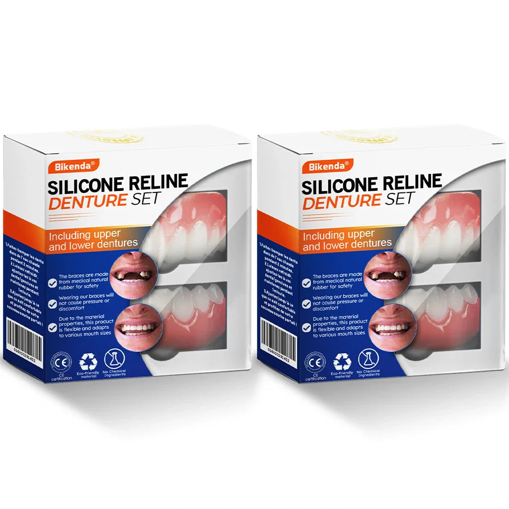 Siste 30 minutter: 75 % rabatt 🎉 - 𝐁𝐢𝐤𝐞𝐧𝐝𝐚® Silikon-Tannprotese-Reline-Sett🦷
