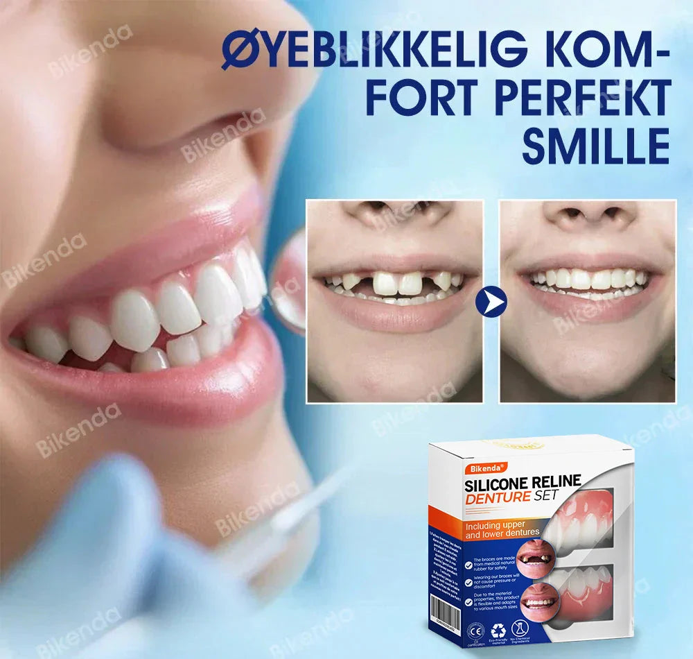 Siste 30 minutter: 75 % rabatt 🎉 - 𝐁𝐢𝐤𝐞𝐧𝐝𝐚® Silikon-Tannprotese-Reline-Sett🦷