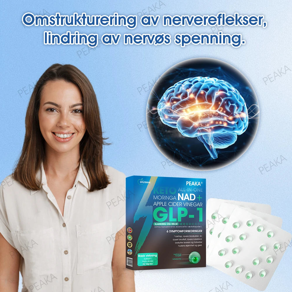[Offisielt autorisert butikk] PEAKA® GLP-1 Slankende og Helsefremmende Ultra Konsentrerte Essensielle Væskeperler – NAD+, Moringa, ACV og Keto BHB (✅raskvirkende, langvarig effekt, retter seg mot diabetes, fedme og hjerte- og karsykdommer)