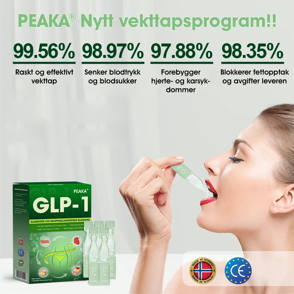 [Offisiell Butikk] 𝐏𝐄𝐀𝐊𝐀® 𝐆𝐋𝐏-𝟏 𝐕𝐞𝐤𝐭𝐭𝐚𝐩 𝐎𝐫𝐚𝐥 𝐋ø𝐬𝐧𝐢𝐧𝐠 – 👨‍⚕️ Fedme, Hjerte- og karsykdommer, Diabetes, Søvnapné, Leddproblemer og Mer💪