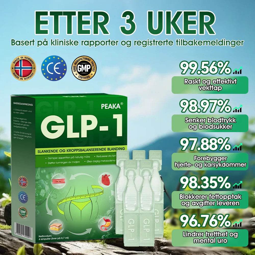 [Offisiell Butikk] 𝐏𝐄𝐀𝐊𝐀® 𝐆𝐋𝐏-𝟏 𝐕𝐞𝐤𝐭𝐭𝐚𝐩 𝐎𝐫𝐚𝐥 𝐋ø𝐬𝐧𝐢𝐧𝐠 – 👨‍⚕️ Fedme, Hjerte- og karsykdommer, Diabetes, Søvnapné, Leddproblemer og Mer💪