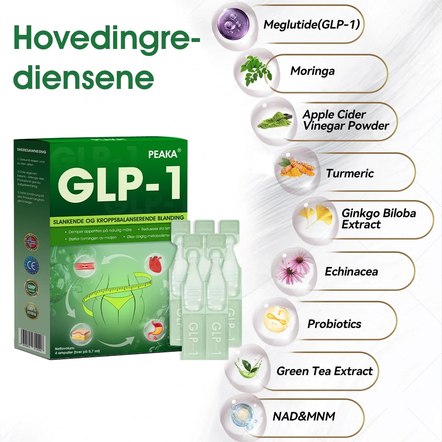 Offisiell Butikk - 🇳🇴 𝐏𝐄𝐀𝐊𝐀® 𝐆𝐋𝐏-𝟏 𝐕𝐞𝐤𝐭𝐭𝐚𝐩 𝐎𝐫𝐚𝐥 𝐋ø𝐬𝐧𝐢𝐧𝐠 – 👨‍⚕️ 𝐅𝐞𝐝𝐦𝐞, 𝐇𝐣𝐞𝐫𝐭𝐞- 𝐨𝐠 𝐤𝐚𝐫𝐬𝐲𝐤𝐝𝐨𝐦𝐦𝐞𝐫, 𝐃𝐢𝐚𝐛𝐞𝐭𝐞𝐬, 𝐒ø𝐯𝐧𝐚𝐩𝐧𝐞́, 𝐋𝐞𝐝𝐝𝐩𝐫𝐨𝐛𝐥𝐞𝐦𝐞𝐫 𝐨𝐠 𝐌𝐞𝐫🌺🌺