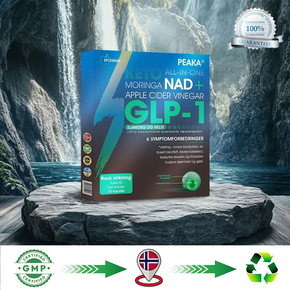 [Offisielt autorisert butikk] PEAKA® GLP-1 Slankende og Helsefremmende Ultra Konsentrerte Essensielle Væskeperler – NAD+, Moringa, ACV og Keto BHB (✅raskvirkende, langvarig effekt, retter seg mot diabetes, fedme og hjerte- og karsykdommer)