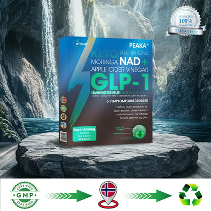 [Offisielt autorisert butikk] PEAKA® GLP-1 Slankende og Helsefremmende Ultra Konsentrerte Essensielle Væskeperler – NAD+, Moringa, ACV og Keto BHB (✅raskvirkende, langvarig effekt, retter seg mot diabetes, fedme og hjerte- og karsykdommer)
